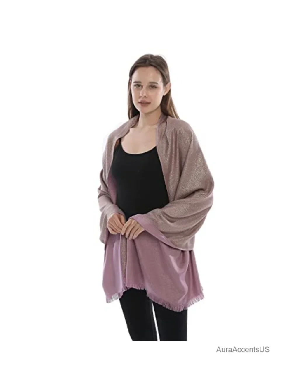 Metallic Sparkling Pashmina Shawl Wrap Oversized Blanket Scarf 100% Polyester